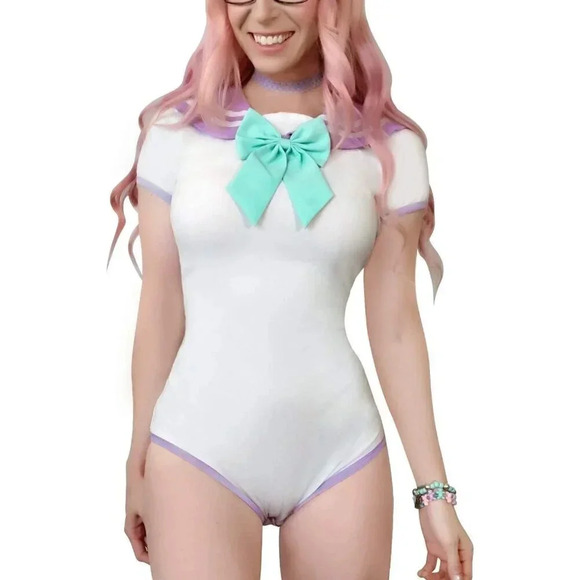Littleforbig Cotton Sailor Purple Bodysuit Cosplay Magical Onesie Skirt - Picture 2 of 8